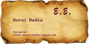 Borsi Beáta névjegykártya