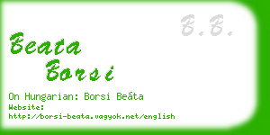 beata borsi business card