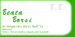 beata borsi business card